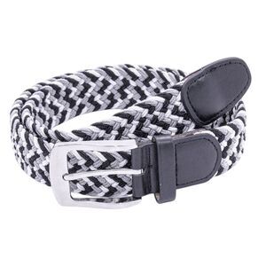 Duke Mens D555 Quinn Braided Stretch Belt / Gray/White/Black